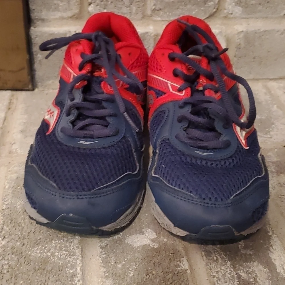 Saucony Shoe Mens Size 6 Cohesion Sneakers Red Blue Gray